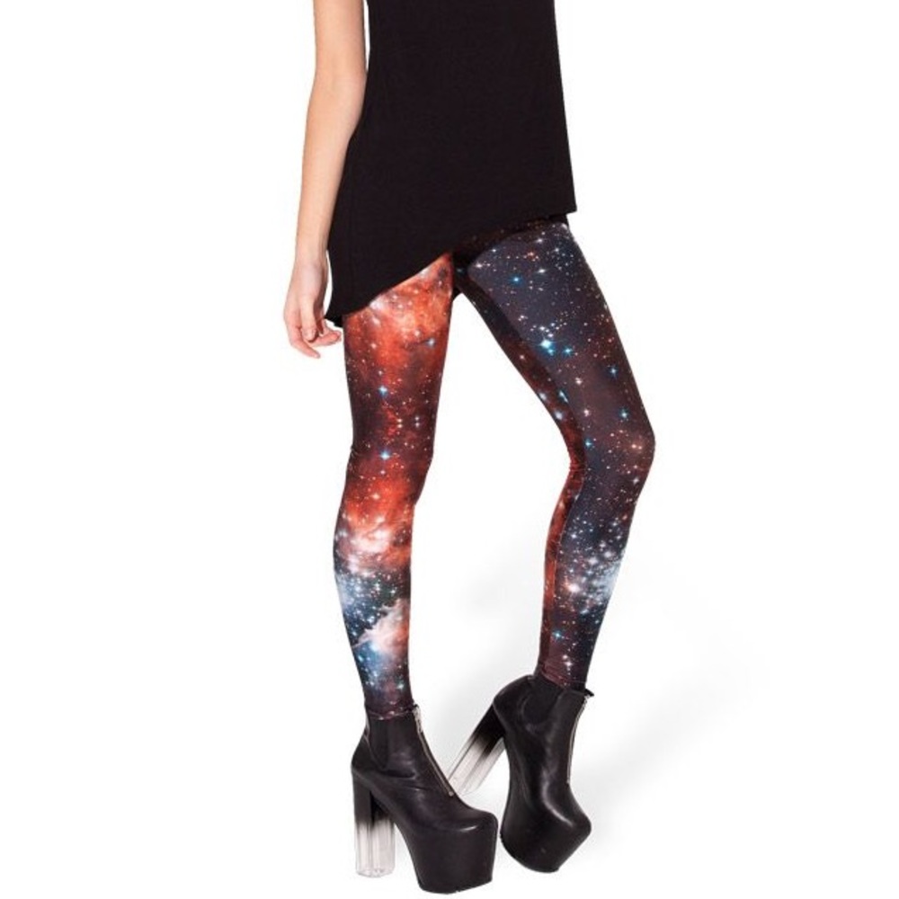 Blackmilk Red Galaxy Leggings